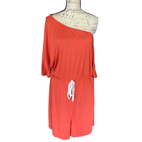 Bloomchic Coral One Shoulder Romper Size 18/20 - Picture 1 of 6